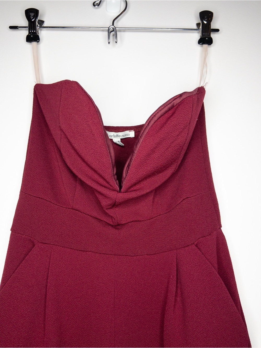 Charlotte Russe Strapless Wine Red Sweetheart Dress